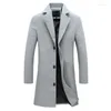 Men's Trench Coats Mid-Length Urban Casual Woolen Coat Korean Long Jackets For Men Style Slim Windbreaker Winter Warm