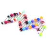 Anillos de lengua 100pcs/lote Joyería de cuerpo Moda Colors mixtos Bars Barbell Piercing Drop entrega otvo6