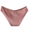 Women's Panties Women Cotton Briefs Solid Color Underpants Striped Soft Underwear Females Sexy Intimates Lingerie Pantys For Woman