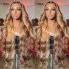 Corpo de 40 polegadas 13x4 perucas de cabelo humano dianteiro transparente para mulheres 250 Densidade Water Wave Water Lace Frontal Wig Al