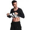 Heren lichaamsvormers vensslim sauna zweetpak workout Compressie Shapewear Gym Shaper Slankelende ritssluiting Lange mouw Taille Trainer Jackets