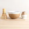مجموعات Teaware Luwu 4pcs/مجموعة السيراميك Matha Tea Set Contlulful Chawan مع Spout Bowl Bamboo Hosts و Chasen Holders 380ml