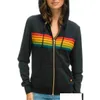 Sweats à capuche pour femmes Uni Nation 5 Stripe Zip Hoodie Femmes zip-up Sweatshirt Long Swear