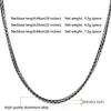 Zwarte doosketen 3 mm trendy ketting voor mannen van hoge kwaliteit herenjongens sieraden hele aluminium legering 3 maat N204G1185K