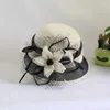 Boinas fedoras puras européias para mulheres feitas à mão Hat chapéu Flor Feather Mesh Fascinator Summer Sun