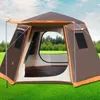 Camping Tente Outdoor automatique 34 personnes Protection solaire Pluie Camping Double Pole en aluminium Hexagonal 240416