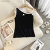 Zbiorniki damskie Camis Women Tanki Camis Anagram-Embram-Embroided Cotton-Blend Tanktops Shorts Designer Karit Sukienka Bra kamizelka panie solidne vintage t shirt femme top l49