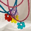 Choker Hollow Flower Temperament Neck Chain Adjustable Braided Nylon Rope Necklace Dropship