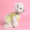 Hundkläder 1 st husdjur vår sommar tunna gul prinsessan klänning kakor axel remmar för små medelstora hundar
