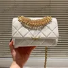 24c Diamond-Set Chain Manche CF CF Luxury Handbag Fashion Fashion Womens Sac à bandoulière Sac de mouton Gold