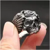Кольца группы Vintage Valknut Skl Ring for Men Punk Biker 14K Gold Crow Fashion Fashion Amet Jewelry Gister