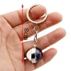 Keychains Fashion Football Flag Time Gem Metal Keychain National Double-Side Glass Ball K4070