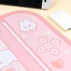 Muskuddar handled vilar bunny muspad kitty skrivbord kudd ns switch tangentbord spelmatta xxl stor matta pastellrosa kawaii söt anime skrivbord blotter protector