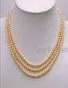 Real Fine 3strand Natural Natural 67 mm Pink Pearls Unite Collar 17quot18Quot19Quot3202357