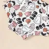 Rompers Cadılar Bayramı 0-2y Bebek Bebek Tulum Kıyafetleri Kabak Hayalet Baskı Kısa Kollu Romper + Shorts + Bow Head Band 3pcs Giysiler Setleri L410