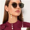 Couches de lunettes de lunettes de soleil Perle Perle Perle Porte-lanière STRAP SILLE Collier à l'extérieur accessoire occasionnel 231110 DROP D DHKSM