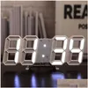 Orologi da parete 3D Digital Clock Hanging Decoration Decorazioni per la casa Modalità luce notturna per camera da letto Delivery Giordino Giardino Ottvq