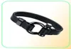 Parafuso de aço inoxidável masculino post ANCLA Shackles Bracelet de couro em Branela de Surfista de Sailor preto Jóias masculinas 3491940