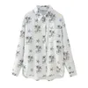Women's Blouses Summer Beach Style Cute Starfish Print 2024 White Shirts Ladies Single Breasted Long Sleeve Loose Tops