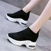 Scarpe casual 8 cm Donne Spring Autunno Spesso Spesso signore a maglia Sneakers Femmina Elastic Band Women's Outdoor Running 35 40