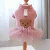 Casacos e vestidos para animais de estimação para escolher roupas de cachorro de cor rosa pequena para o outono e inverno quente fofo design design cães roupas 240416