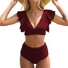 Camisoles Tanks SolidV-Neck High-Waist Split Swimsuit Color and Women's