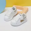 Baby Autumn First Walkers Leather Toddler Boys Girls Sneakers Cute Bear Soft Sole White Tennis Fashion Little Kids Shoes 1525
