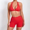 Set attivi palestra cortometraggio allenamento sexy set womens fitness sports rras yoga abiti da donna da 2 pezzi abbigliamento sportivo estate brodino marrone