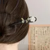 ヘアクリップクラウドタッセルエレガンス模倣ジェイドシンプルヴィンテージスティックフォークチャイニーズヘアピン女性のアクセサリー