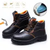 Stiefel Winterstiefel wasserdichte Schneestiefel Stahlzehen Sicherheitsarbeit Stiefel Outdoor Wanderschuh Leder warmes Schuhe Antipiering und Smashing