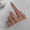 Cubic Zirconia Leaf Shape Adjustable Open 925 Sterling Silver 18K Gold Plated Finger Rings Fine Jewelry for Women Girls