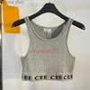 Tanks pour femmes Camis Tabring pour femmes Camis Designers en tricot Pullaires T-shirts Designer Lettre rayée Tops sans manches tricots Fashion Style Ladies Tees SIZ