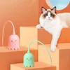 Cat Toys Interactive USB Electric Intelligent Rolling Ball Toy Cats Pet Silicone Automatic Rotate Mouse Tail Kitten Teaser Stick 240416