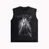 2024 purple vest trend brand tank tops mens designer t shirt ZJBPUR038 39 42 Graffiti thread ball to make old printed vest letter print sizeS-XXL