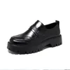 Casual schoenen Heren Business Office Jurken Echt lederen slip-on platformschoen Zwart Tide Ademende loafers Gentleman Footwear