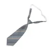 Bow Ties Gray Striped Neck Tie Bowknot Korean Japanese JK Bowtie Neckwear School Student Uniform Pre-Tied Adjustable Necktie