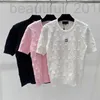 Women's T-Shirt designer Dalang Fashion High Edition 24 Summer New Heavy Industry Lingge Jacquard Sky Silk Thin Knitted T-shirt Top FI8C