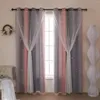 Cortina rosa cortinas de berçário Janela de blecaute para crianças decoração de quarto de crianças fofo star 1 painéis