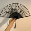 Decoratieve beeldjes handheld vouwventilator elegante vintage vintage Chinese stijl oude bamboe houten dance cadeau