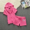 Summer 2 Piece Short Set Juicy Coconut Women's Outfit Comfort Simple Tracksuit Cotton Hoodies Kort byxa uppsättningar 2024 Nya sportkläder