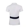 Springsummer Golf Jersey Womens Vneck Tshirt Striped Casual Wear Resistant Top Elastic Quick Torking Short Sleeved Polo Shirt 240416