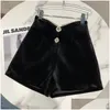 Shorts femminile da donna S Autunno inverno Fashion Pearl irreger Edge Diamond Butth Decoration High Waist Veet 230705 Delivery Delivery Dhtvm