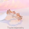 Band Rings Fashion Lovely Clover Designer Band Rings for Women Rose Gold Silver Shining Bling Diamond Crystal Open Love Ring Smyckesgåva