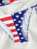 Frauen Badebekleidung Womens 4. Juli Badeanzug Seting Bikin Hals Bikini Tops Low Taille Shorts 2 Stück Badeanzug Outfit S m l