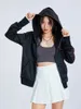 여성용 후드 mxiqqpltky 여성 전체 zip up y2k 빈티지 라인 스톤 그 룬지 그래픽 후드 재킷 대형 펑크 코트 90 년대 스트리트웨어