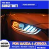 LED Daytime Running Car Styling DRL Light Streamer Turn Signalindikator Belysning Tillbehör för Mazda 6 Atenza-strålkastare 13-17 Head Dhonv