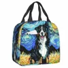 Starry Night Bernois Mountain Dog Sacs à lunch isolés pour femmes Portable Thermal Coler Lunch Board Picnic Food Sacs Crainer C2NN #