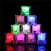 방수 LED 아이스 큐브 멀티 컬러 깜박이는 어두운 아이스 큐브 바의 바스 웨딩 생일 크리스마스 축제 파티 장식