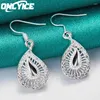 Charme des boucles d'oreilles en peluche 925 argent sterling pour femmes bijoux de mariage bijoux rétro sculpture des gouttelettes à eau gifle de Noël