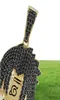 14 тыс. Золотого замороженного CZ Bling Sasuke Подвесное ожерелье Мужское Микропространство Кубическое циркониевое колье с бриллиантами 3047094